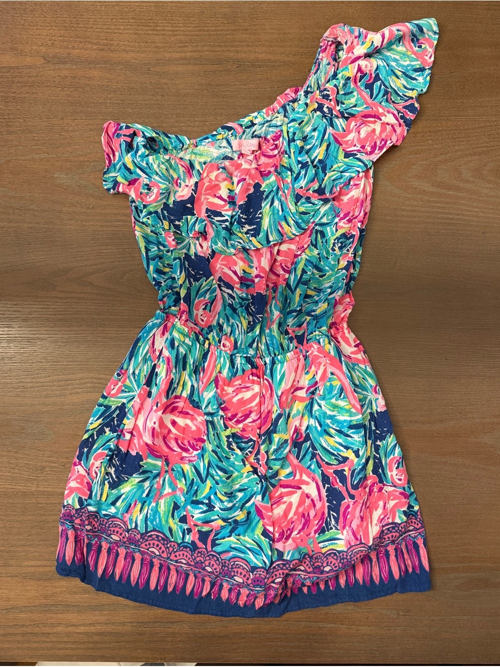 Lilly Pulitzer Kinton One Shoulder Romper Dress Size XS, Floral Tropical Print